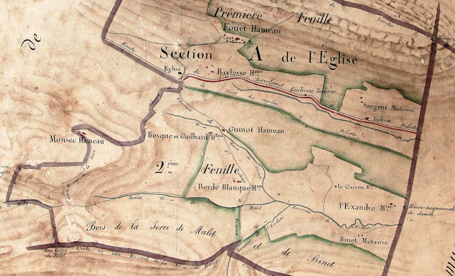 Cadastre "napolonien", 1839, tableau d'assemblage