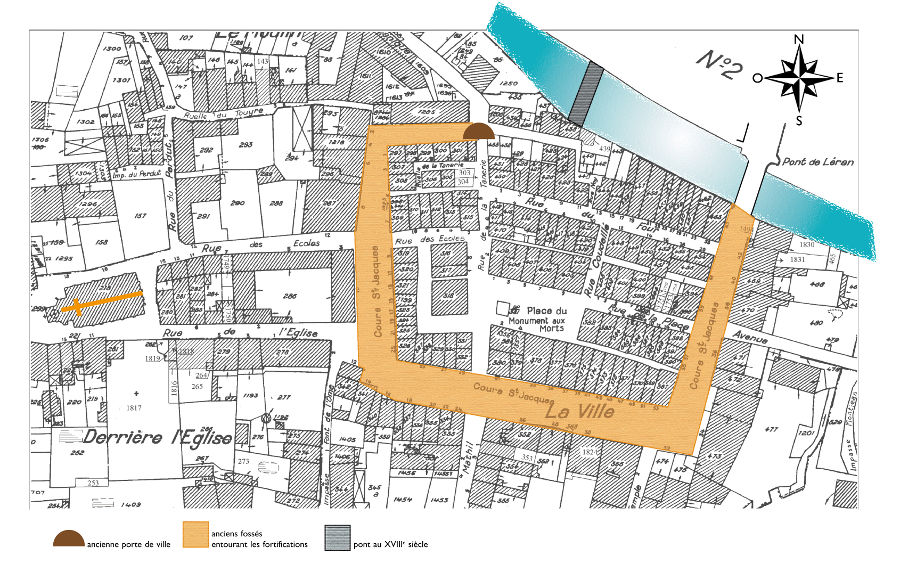 Noyau primitif du village,  partir du cadastre actuel