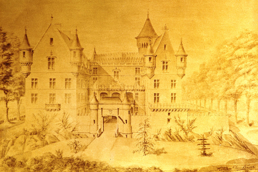 Dessin du premier projet signé par l'architecte Clément Parent 1823-1884)