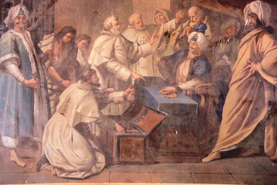 Rachat de captifs par les trinitaires, huile sur toile XVIIe siècle, chapelle du cimetière de Mirepoix