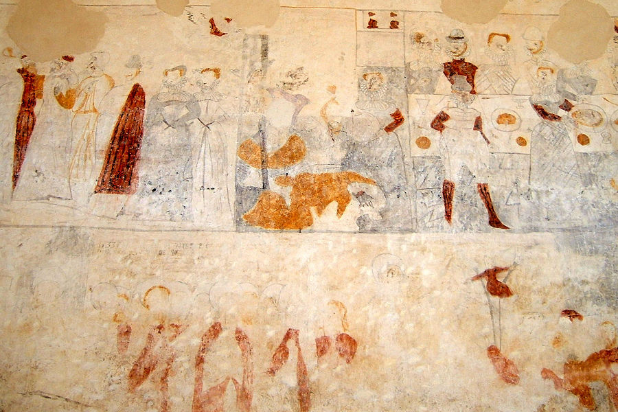 Fresques (détail), de l'église de Mazerettes