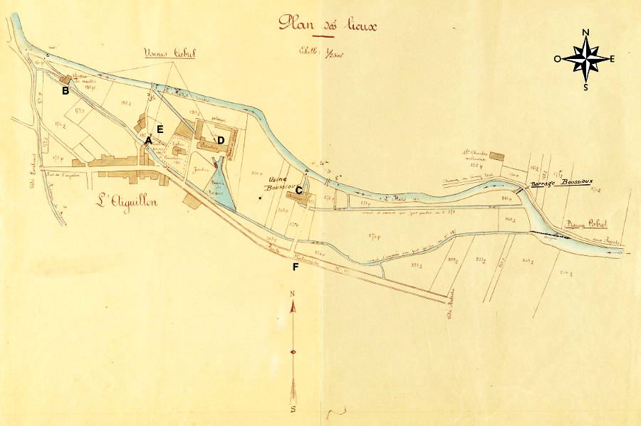 Plan des barrages Cabrol/Boussioux 1933