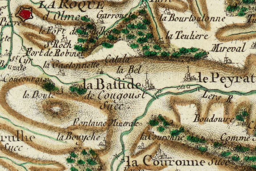 "La Bastide de Congoust" Carte Cassini, XVIIIe sicle