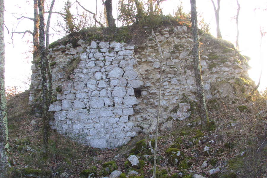 Vestiges de la tour XIIe, Roquefort-les-Cascades