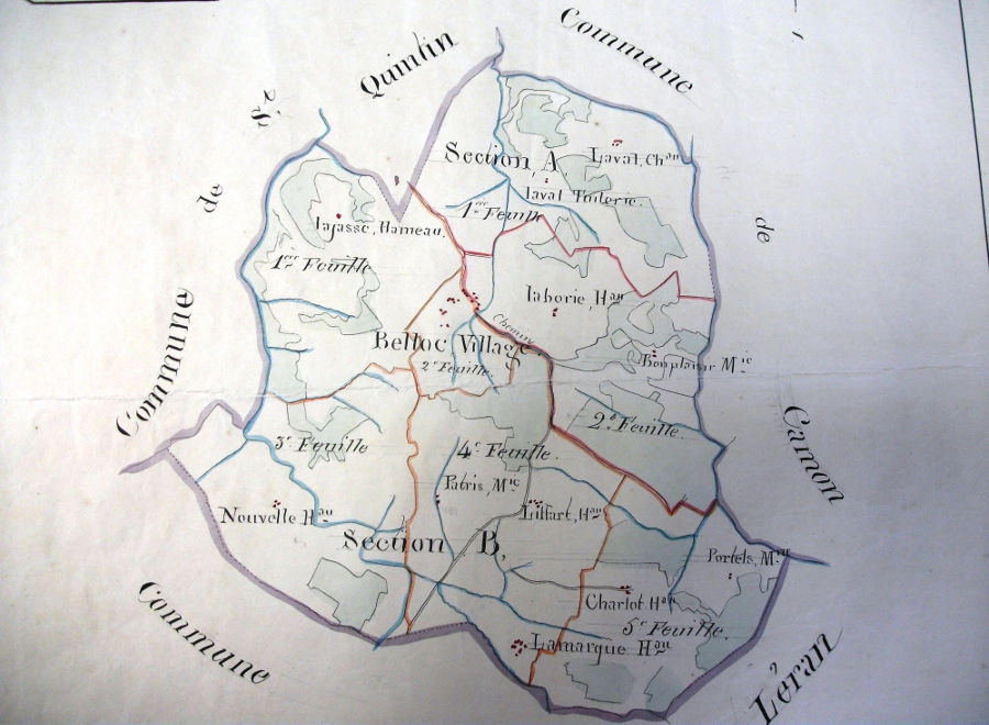 Cadastre "napol�onien", 1840, tableau d'assemblage