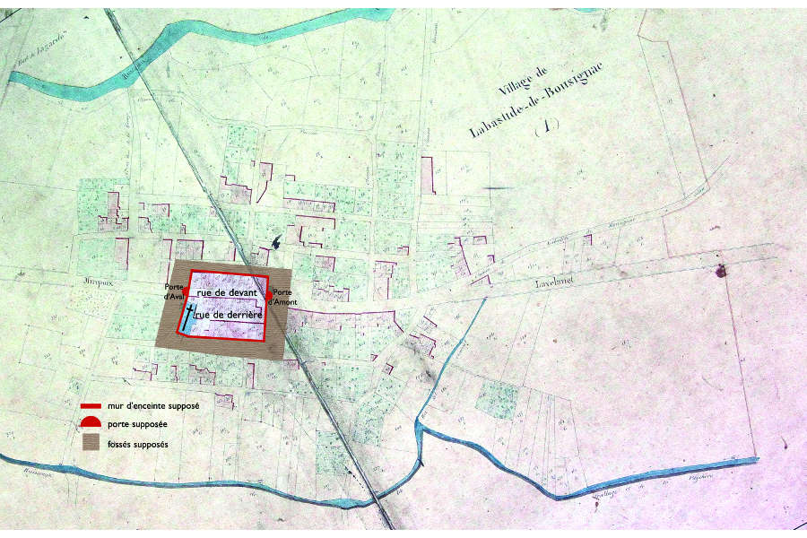 Noyau promitif de La Bastide de Bousignac,  partir du cadastre Napolonien (1839-1840)