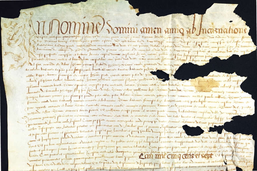 Charte pour la règlementation des métiers du textile à Laroque en 1508, par Jean V de Lévis