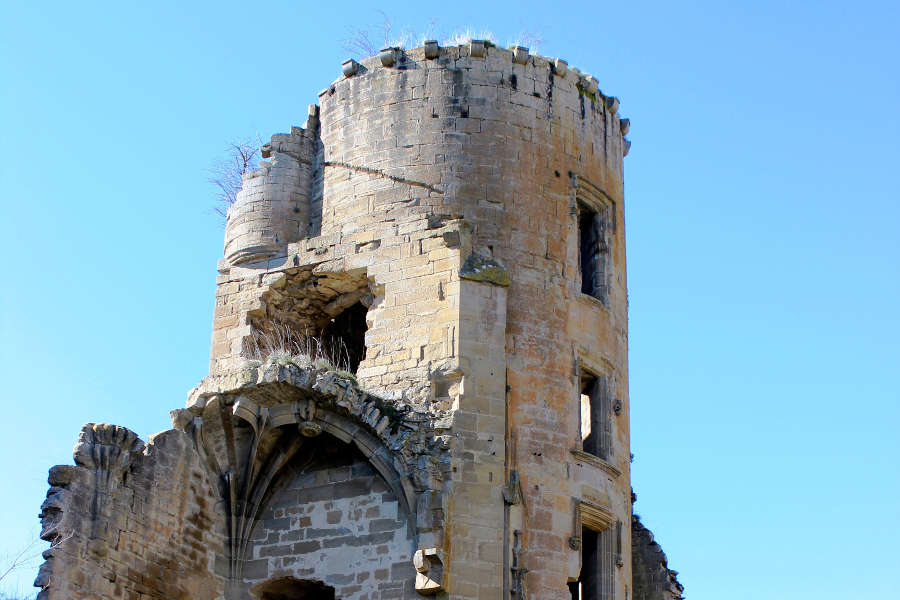 Tour d'escalier du chteau de Lagarde, dtail