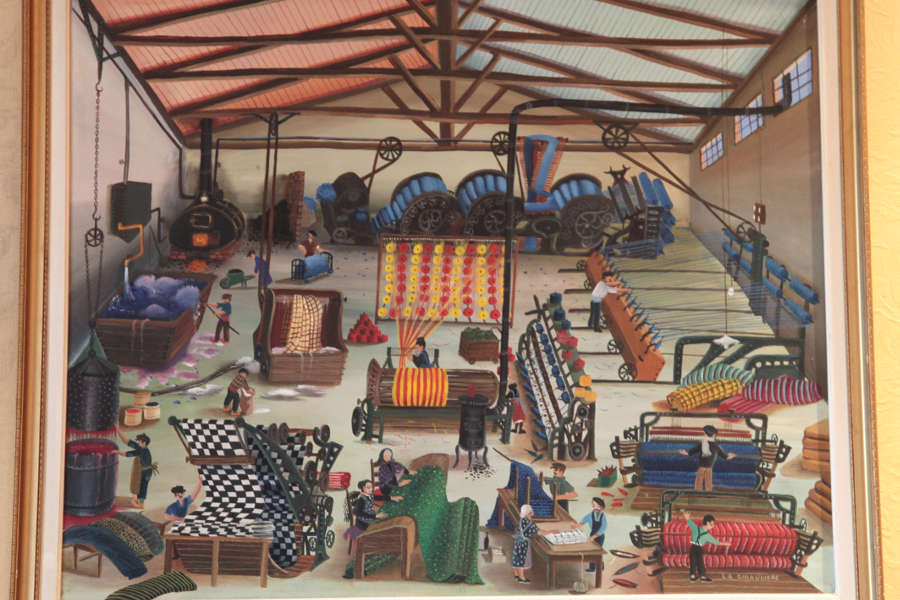 Usine textile intgre d'Emile Couquet, peinture de Mady de la Giraudire