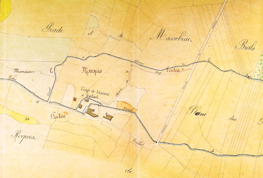Plan de la forge de Manses, 1876