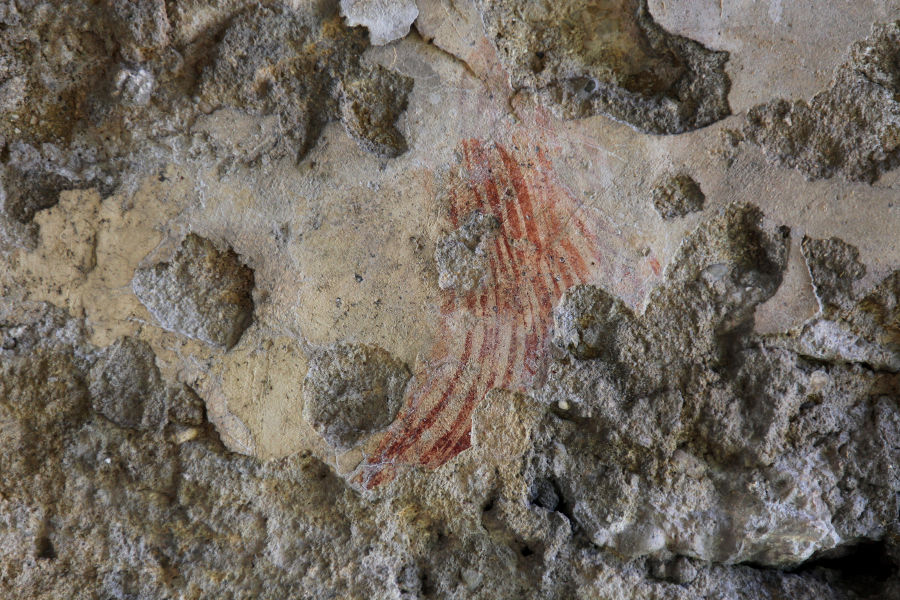 Traces de peintures, ancienne glise Saint-Martin de Coutens