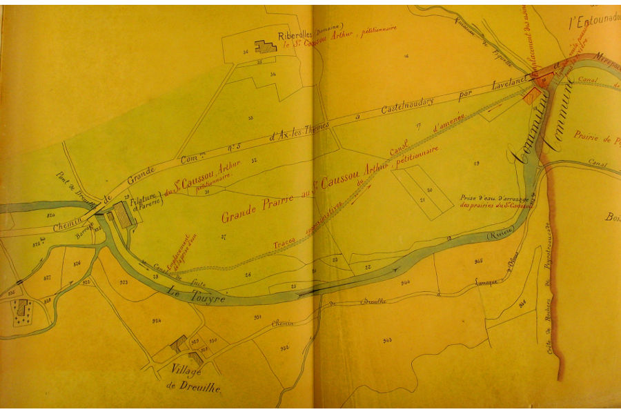 Situation des usines de Dreuilhe, 1896