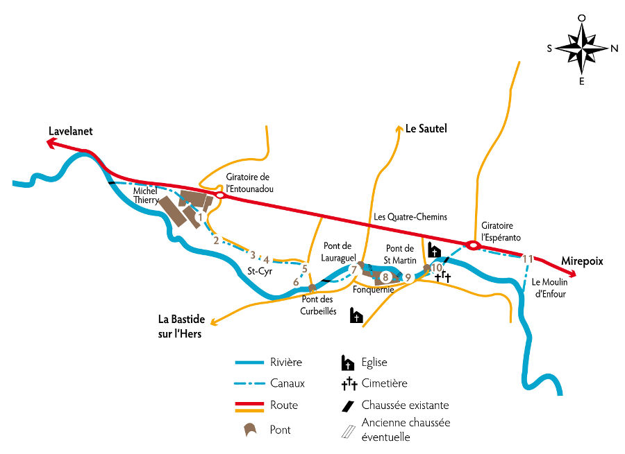 Carte de situation des usines hydrauliques