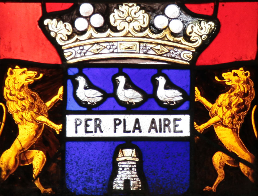 Armoiries du marquis de Portes, vitrail sud du transept